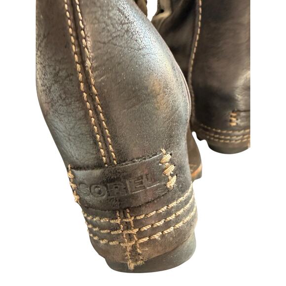 Sorel Cate the Great Boots Gray Wedge Suede Knee High Lace Up Casual Size 7 - Picture 11 of 13